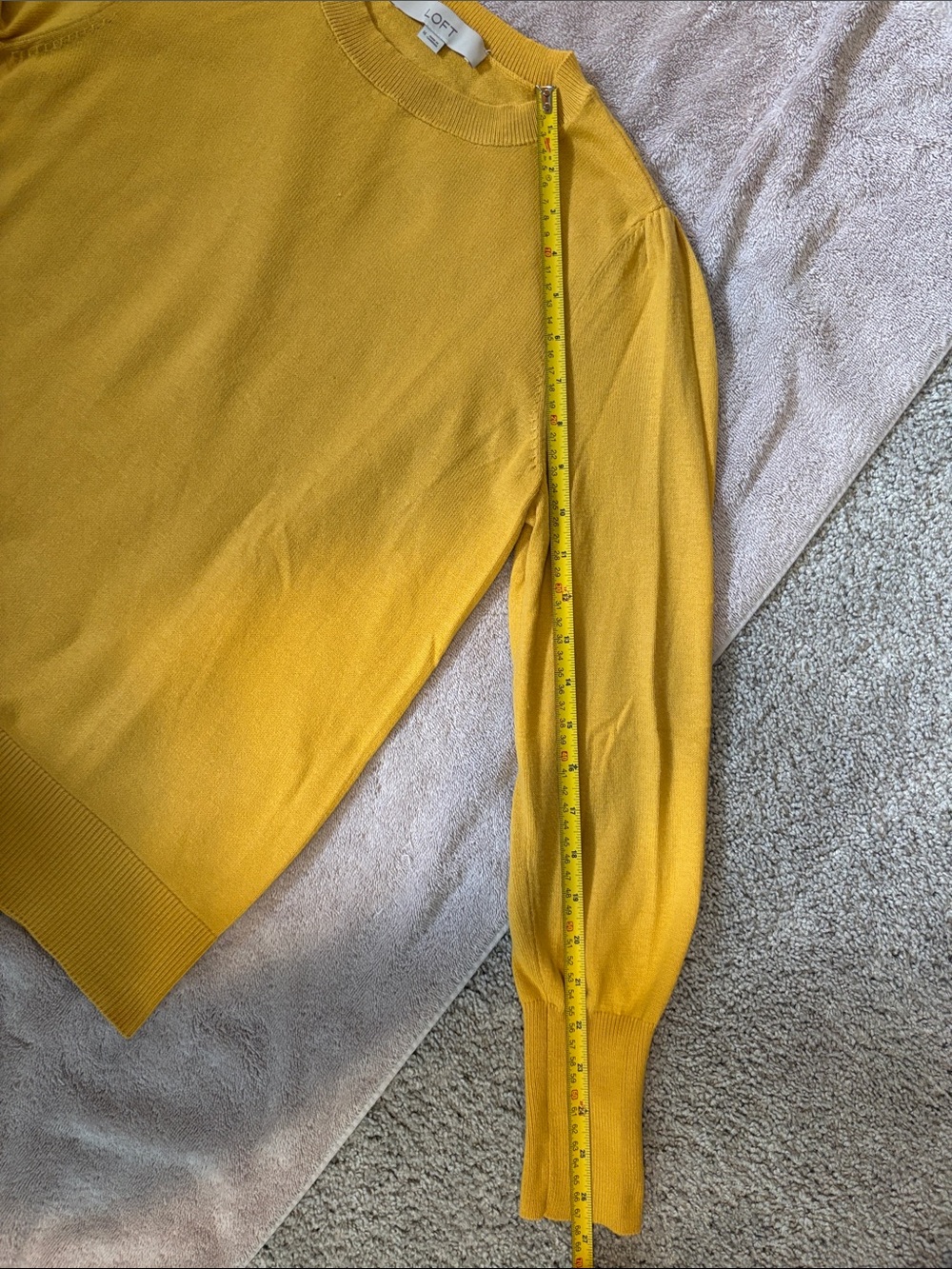LOFT Women's Mustard Crewneck Sweater - Size M - Picture 7 of 8